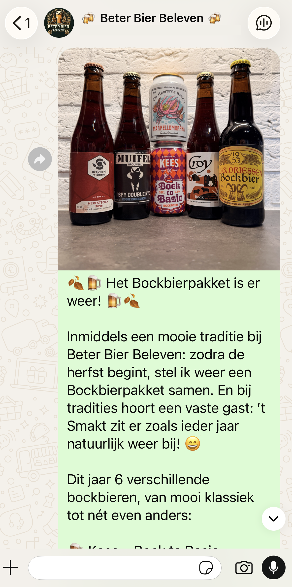 WhatsApp groep voor Beter Bier Beleven